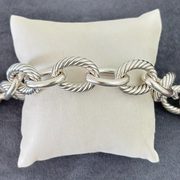 David Yurman Sterling silver Extra Large Oval Link Bracelet-Small - Picture 3 of 7